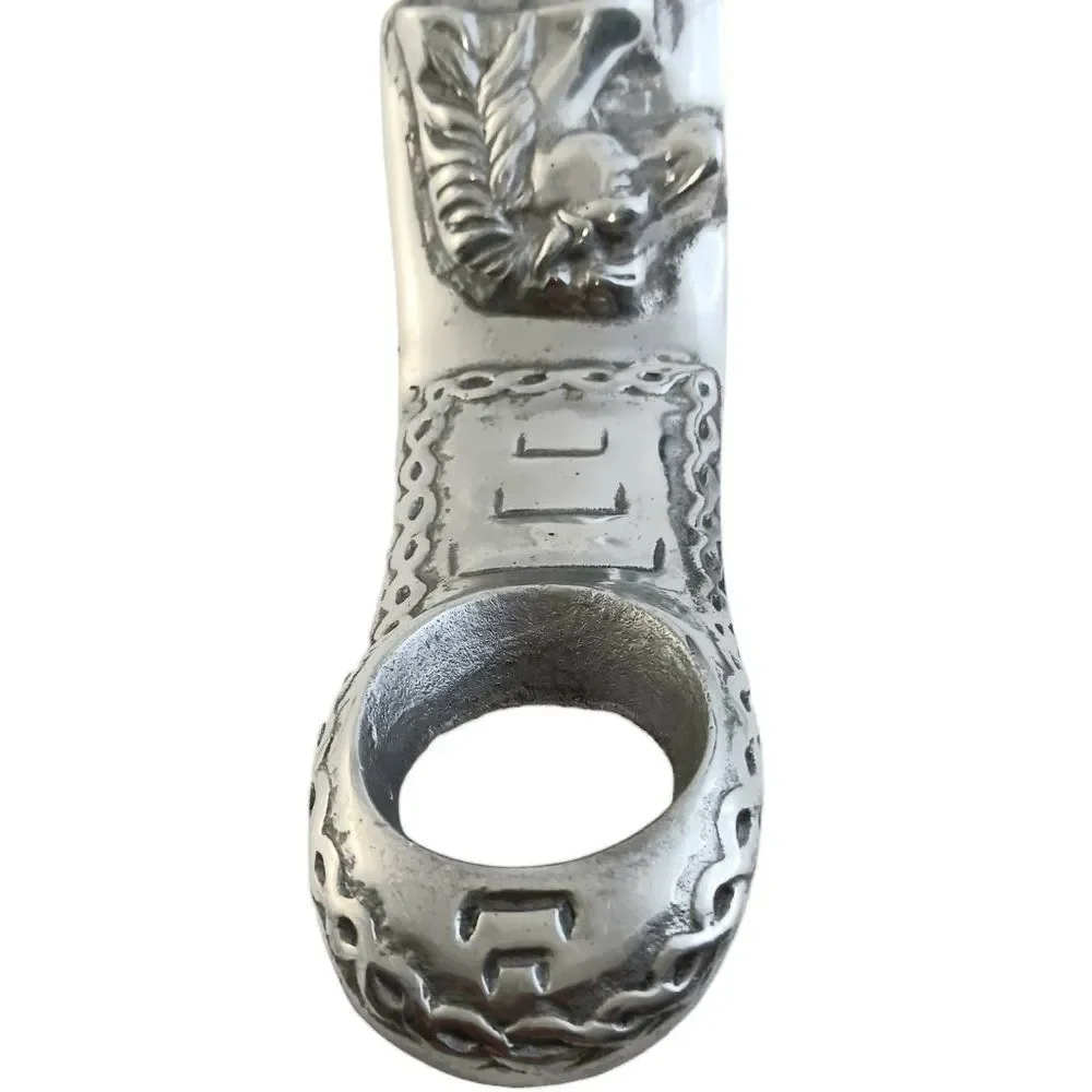Pewter Horse Wine Bottle Holder Suspended Gravity Balancing